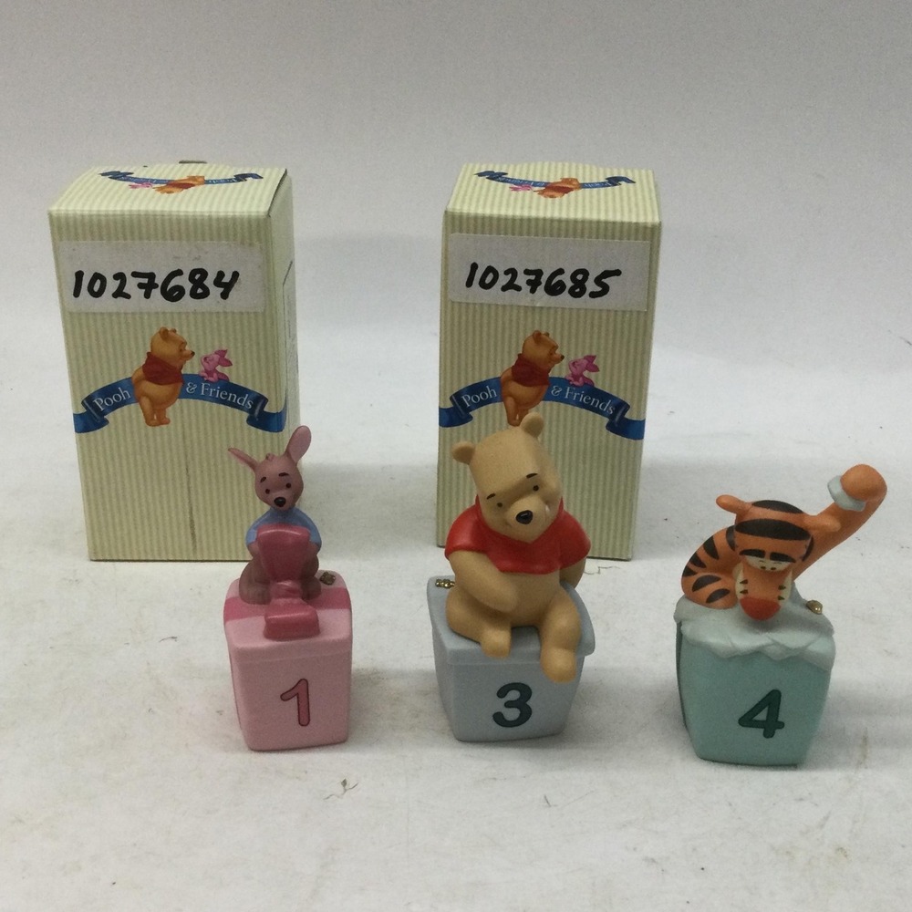 Disney Pooh & Friends Porcelain Figurine Set Roo Pooh Tigger Numbers 1 3 4 Boxed